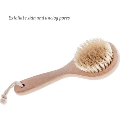 Dry Brushing Body Shower Brush Dead Skin Remover Exfoliating Face Scrubber Boar Bristle Body SPA Wet Bath Brushes
