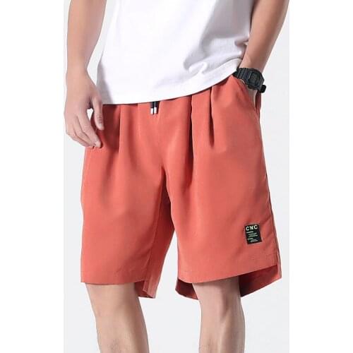 Men Casual Shorts Fashion Casual Print Lettering Breathable Comfortable Solid Color Knee Length Side Pocket Loose Shorts