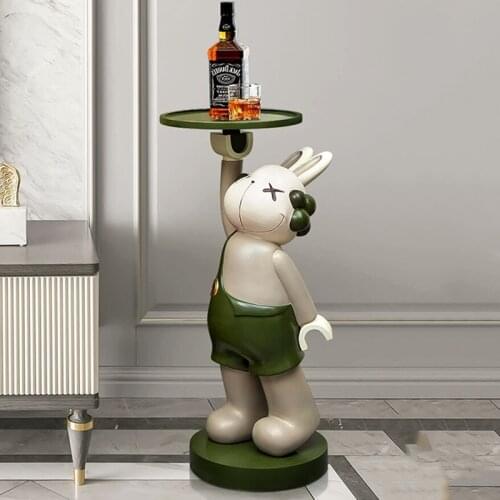Modern Home Decor Tray Rabbit Home Storage Organization Figurine Statue Living Room Floor Ornaments Sculpture Nordic Decoration