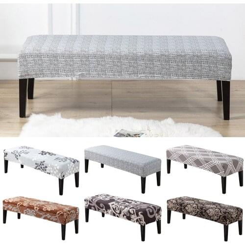 Strech Long Bench Cover Printed Chair Cover for Living Room Bedroom Washable Seat Case Removable Dust-proof Slipcover Home Decor