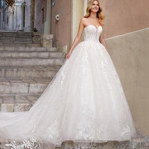 Vestido de Noiva 2021 Princess Plus Size Wedding Dresses Vintage Lace Bride Dress Applique Ball Gown Wedding Gowns Sweetheart