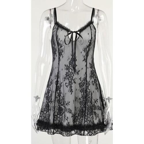 Gothic Black Purple Dress Women Summer Sexy Vintage Lace Sleeveless Dress Aesthetic Elegant High Waist Party Dress