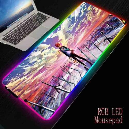 XGZ Destiny Night Anime Boy RGB Big Mouse Pad LED Cool Side Light High Quality Keyboard Pad
