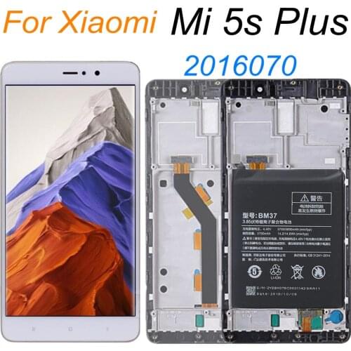 5.7" For Xiaomi Mi 5S Plus 2016070 LCD Display Touch Screen with frame Assembly Replacement For Mi5S Plus LCD & BM37 Battery