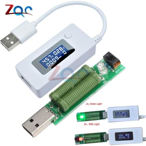 LCD USB Tester Detector Voltmeter Ammeter Mobile Power Charger Capacity Meter Voltage Current Charging Monitor USB load resistor