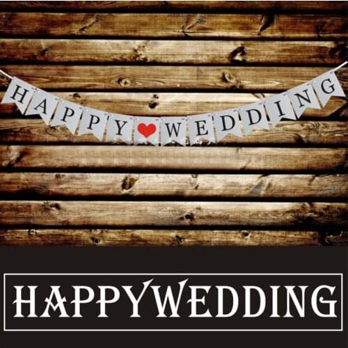 1Set "HAPPYWEDDING" Letter Bunting Flags Garland Banner Photo Booth Wedding Party Photography Props Decoration Events Supplies