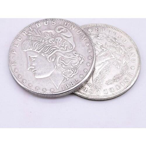 1pcs Supper Copper Flipper Coin Butterfly Morgan Dollar Coins Magic Tricks Close up Magia Mental Illusion Gimmick Props Magica