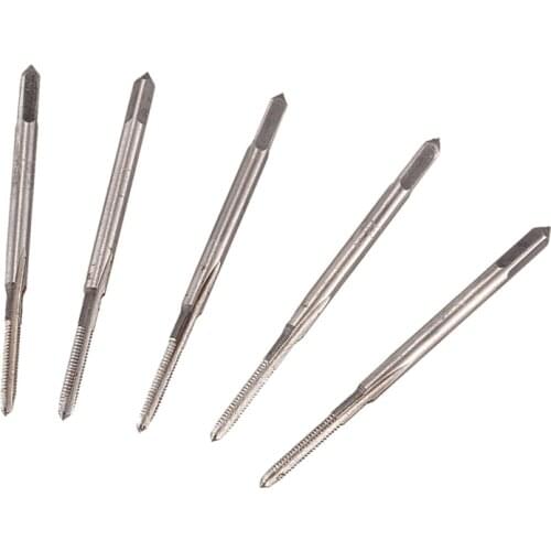 2mm Cutting Diameter 3 Flutes HSS Straight Screw Thread Tap 5 Pcs