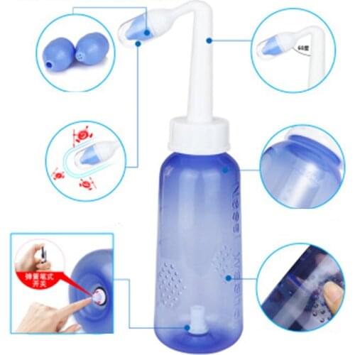 300ML Nasal Washing Device with 2 Nozzles Medical Healthy Nasal Washer Anti Allergic Nasal Cavity Flusher for Adult Children
