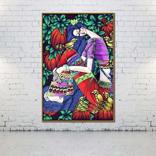 Artcozy Oil Canvas Painting Gouache decorative women girl For Home Decoration Wall Art