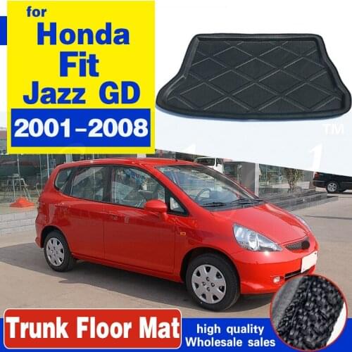 Car Rear Boot Cargo Liner Tray For Honda Fit Jazz GD 2001 - 2008 Hatchback Trunk Luggage Floor Mats Carpets Pad 2007 2006 2005