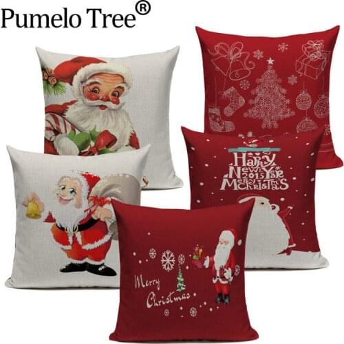 Free Shipping 45cm*45cm Christmas Cushion Cover Xmas Ambience Square Pillow Case Sofa Home Christmas Gifts
