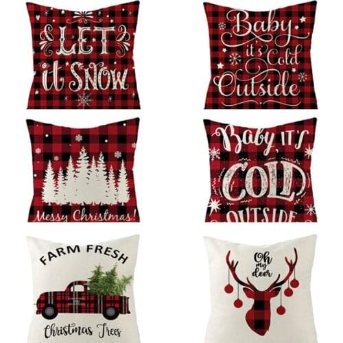 Xmas Pillowcase Sofa Cushion Case Bed Pillow Cover Christmas Home Decoration Accessories 45*45cm Christmas Ornaments New Year