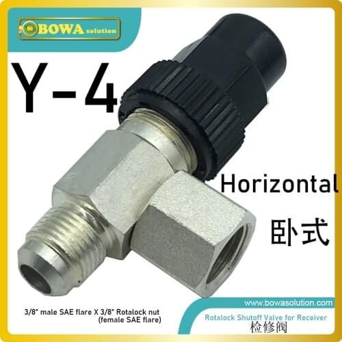 3/8" horizontal rotalock valve is usually installed in lubricant oil pipeplines in freezers, water chillers and heat pump units