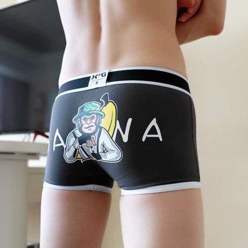 Personalized mens underwear sports boxer pants cotton large size new sexy trendy mens sexy Korean Boxer Shorts head