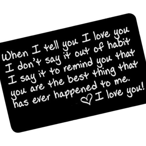 Wallet Insert Card for Men Husband From Wife Girlfriend Boyfriend Birthday Valentines Day Gifts for Him Groom Bride Wallet Card