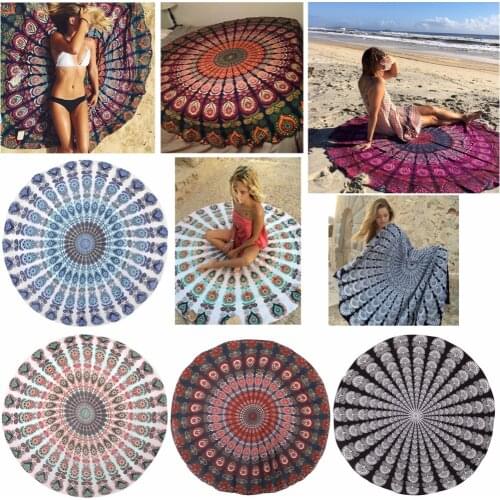 Round Beach Cover Up Pareo Bikini Summer Dress wraps Swimwear Bathing Suit UNS-OKLE