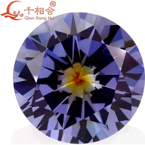 TZ005 Round shape cubic zirconia special color one-time forming multi tanzanites cz loose stone