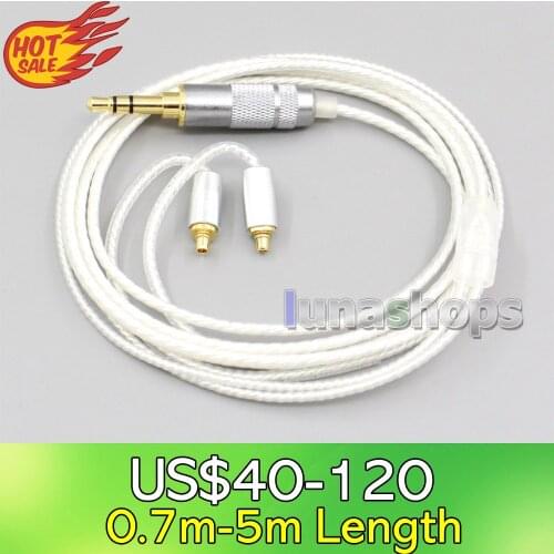 LN006623 2.5mm 4.4mm 3.5mm Hi-Res Silver Plated 7N OCC Earphone Cable For Dunu T5 Titan 3 T3 (Increase Length MMCX)