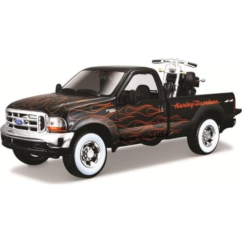 Maisto 1:24 HARLEY-DAVIDSON 2002 FXSTB NIGHT TRAIN 1999 FORD F-350 PICKUP die-cast precision model car Model collection gift