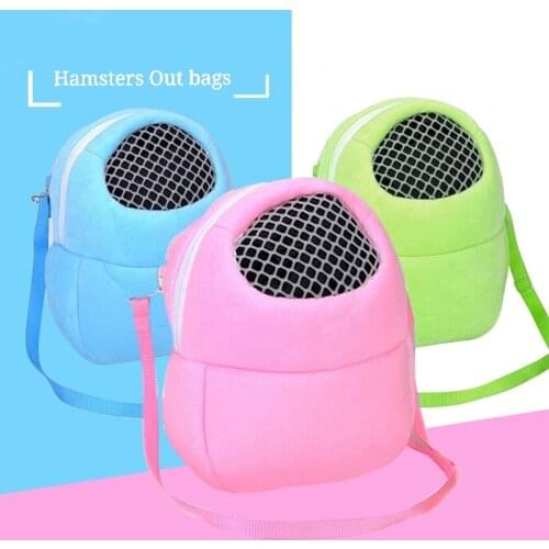 Small Pet Carrier Rabbit Cage Hamster Chinchilla Travel Warm Bags Guinea Pig Carry Pouch Bag Breathable Pet Cage Rat Leash