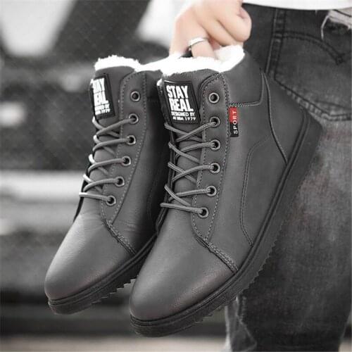 Men Winter boots 2019 Brand Male Boots Men warm Basic boots Admit Ankle Round head Lace up Botas Shoes Fashion Snow Boots Man