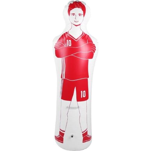 Inflatable Football Training Dummy Tumbler Soccer 0.35m PVC Boxing Punching Bag 40x160cm(Red) Easy To Store Safe To Use