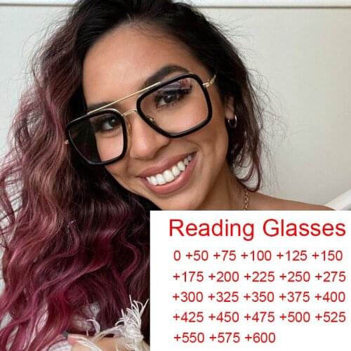 Anti Blue Light Computer Reading Glasses Women Men Metal Double Bridge Retro Square Reading Presbyopic Glasses Diopters +1.0 1.5