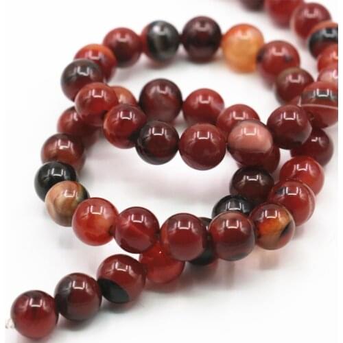 Wholesale 6 8mm Natural Stone Onyx agates 2PCS Carnelian Round Loose Beads for Jewelry Making DIY Necklace Bracelet 15inch A349