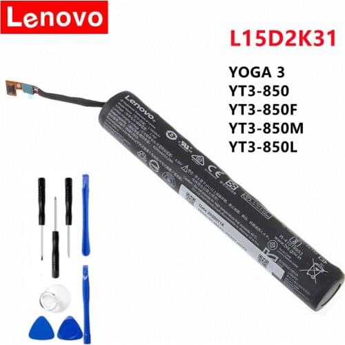LENOVO Original Battery For Lenovo YOGA 3 YT3-850F YT3-850 YT3-850M YT3-850L 6200mAh L15D2K31 L15C2K31 Laptop Battery + Tools