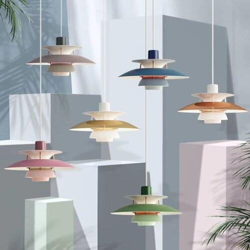 Nordic color pendant light design LED Umbrella shape lustre replica design lamp dinging room living room children pendant light