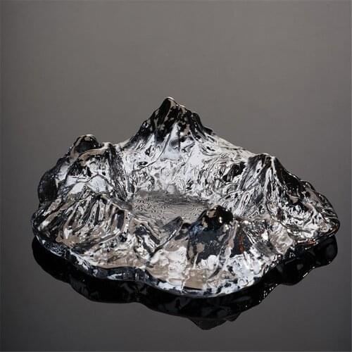 Portable Simple Glass Ashtray Creative Iceberg Ashtray Living Room Hotel Office Cafe Decoration Cigarette Supply Smoking Tools