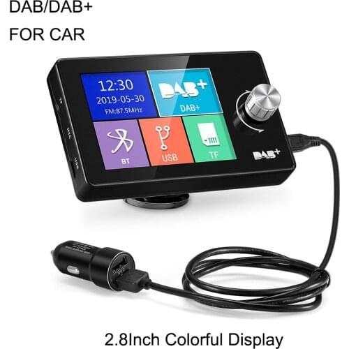 Ezonetronics DAB Radio Receiver In Car with Screen Stereo Sound Digital Signal Antenna Broadcast Adapter FM Transmitter