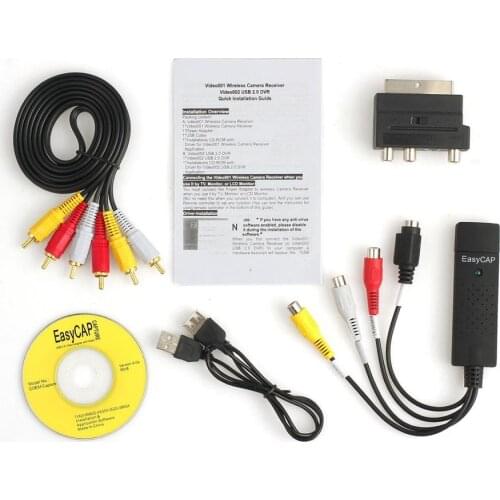Multi-color Mixed Professional USB2.0 VHS To DVD Converter Audio Video Capture Kit Scart RCA Cable Kit Set Suitable for Win 10