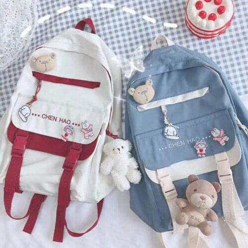 Kawaii backpacks women red mini backpacks school bags for women canvas travel bags for soft Girls black bags