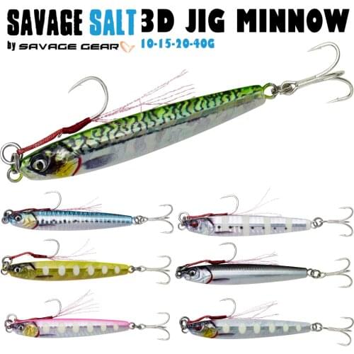 Savage gear 3D Jig Minnow 10-15-20-40G 7 Colour High Quality Metal Jig Lure
