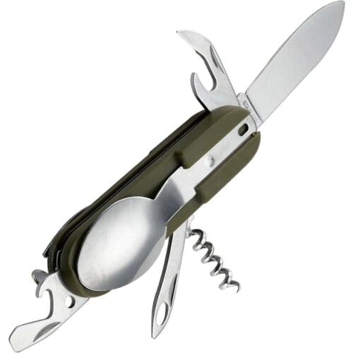 Outdoor Camping Picnicking Folding Tableware Pocket Tool Foldable Portable Spoon Fork Stainless Steel
