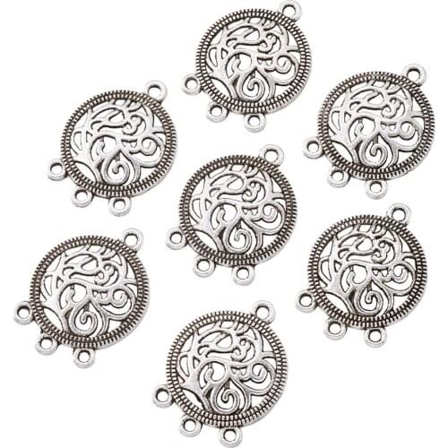 Antique Silver Color Tibetan Style Chandelier Component Links for Dangle Earring Making, Lead&Cadmium& Nickel Free