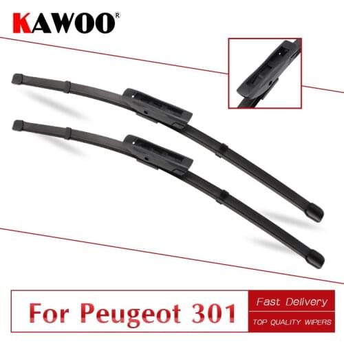 KAWOO For Peugeot 301 24"16" 2010 2011 2012 2013 2014 2015 Car Soft Natural Rubber Windcreen Wipers Blades Fit Bayonet Arm