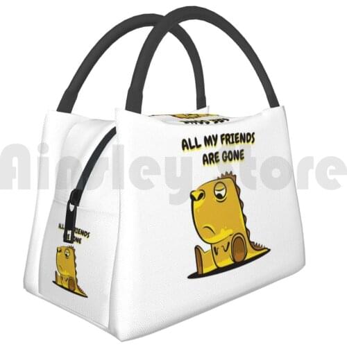 Cooler Lunch Bag Picnic Bag Sad Dinosaur Zoo Nature Slogan Nerd Zoo Nature Slogan Nerd Geek Programmer Hacker Techie