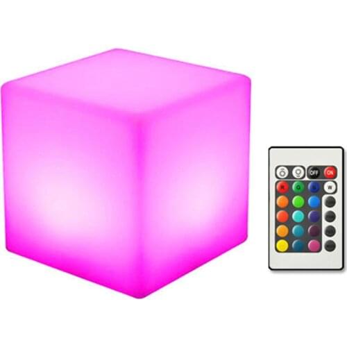 Thrisdar 1PC RGB Cordless LED Bar Dinner Table Lamps AAA Battery Powered LED Cube Night Light for Restuarant Hotel Cafe Decor