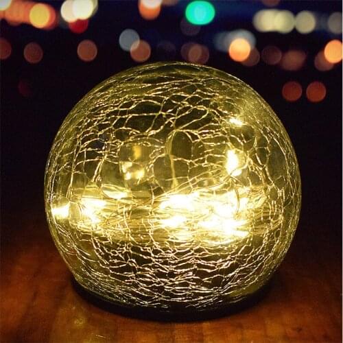 Cracked Glass Ball Led Solar Light Solar Courtyard Light Buried Light Waterproof Outdoor Solar Lights For Garden Decoration