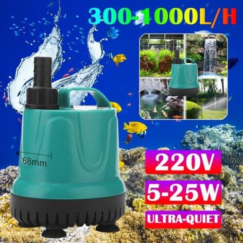 5/8/18/25W Water Pumps Waterproof Submersible Pump Change Pump Bottom Filter Manure Suction Pump Aquarium Tank High Pressure