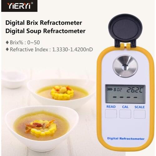Yieryi DR101 2019 hot 100% Digital Brix Refractive Index Refractometer 0-50% Brix For Sugar In Wine Concentration Of fruits