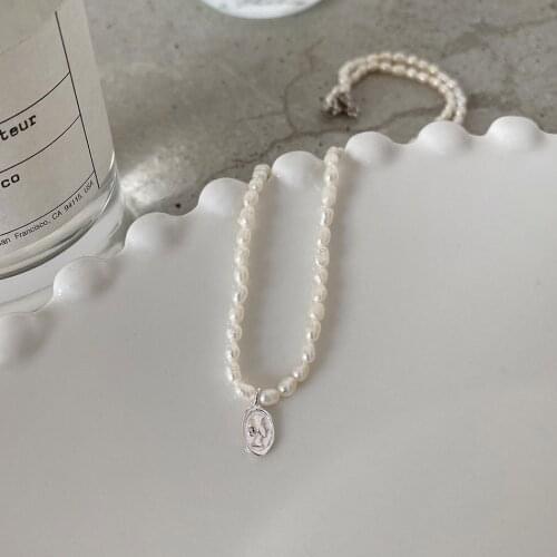 SHANICE Real S925 Sterling silver Pearl Bead Chain Choker Necklace Empress Necklace For Women Fashion Sex Jewelry Prom Accessor