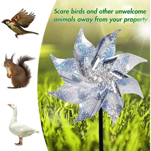 1/3/6PCS Bird Repeller Pinwheels Reflective Sparkly Bird Deterrent Laser Windmill Protect Garden Plant Flower For Garden Decor