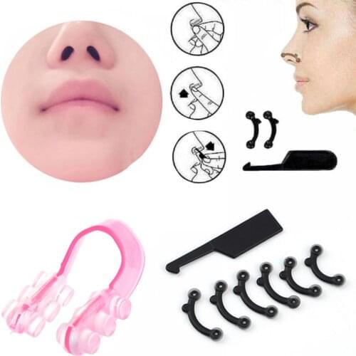 1 Set Nose Up Lifting Shaping Clipper Shaper Bridge Straightening Beauty Nose Clip Corrector Massage Tool 3 Sizes No Pain
