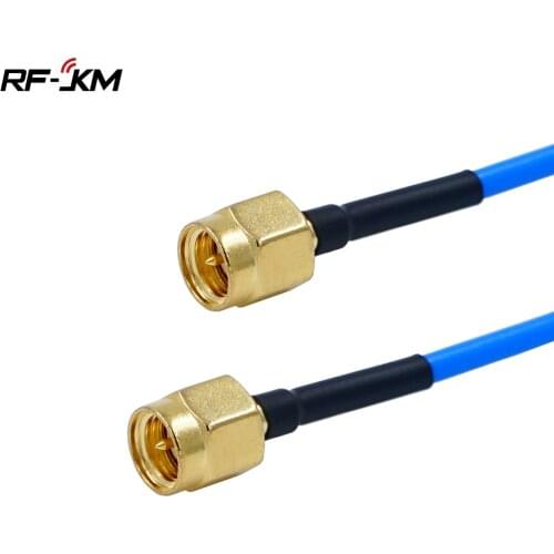 1pcs SMA to SMA connector straight RF Coaxial cable SMA male to SMA male RG405 086 cable Blue skin adapter