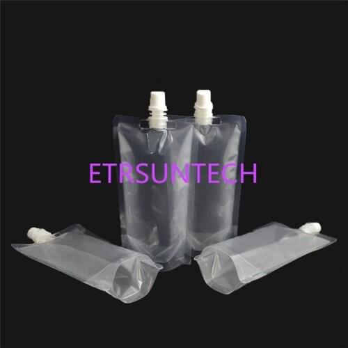 10*17cm 250ml 1000Pcs/ Lot Jelly Clear Poly PE Doypack Storage Bag Juice Milk Liquid Empty Stand Up Plastic Spout Pack Pouch