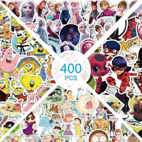 100 non-repetitive suitcase waterproof stickers in Europe and America Crazy scientist holding sponge ladybugs Fridge magnet